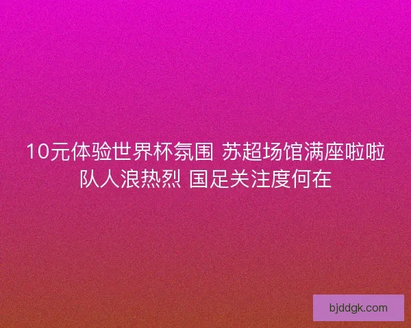 10元体验世界杯氛围 苏超场馆满座啦啦队人浪热烈 国足关注度何在